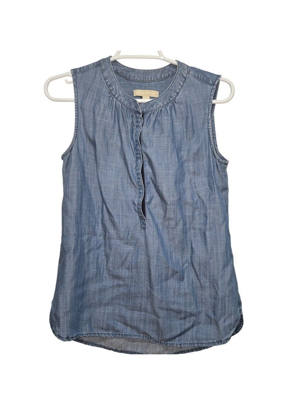 Banana Republic 100% Lyocell Chambray Sleeveless Popover Top XS